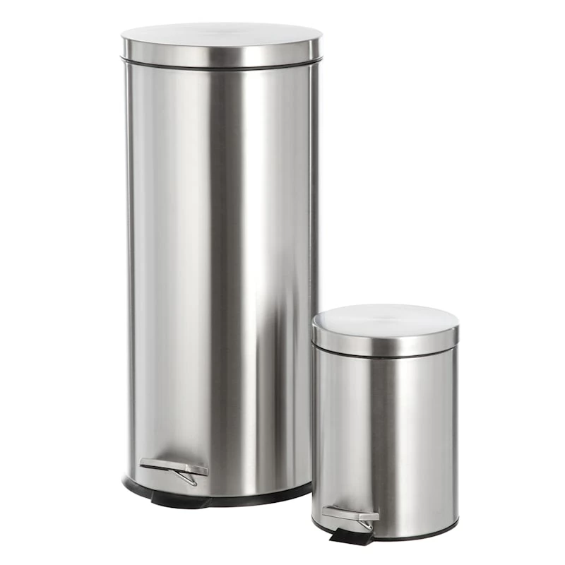 30l Stainless Steel Trash Can With Bonus 5l Trash Bin 1 30l Stainless Steel Trash Can With Bonus 5l Trash Bin