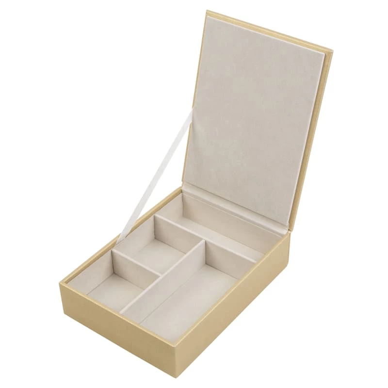 4-Compartment Jewelry Organizer With Lid, Gold 1 4-Compartment Jewelry Organizer With Lid, Gold