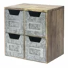 4-Drawer Galvanized Desk Organizer