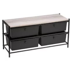 4-Drawer Jami Rack With Brown Wooden Top