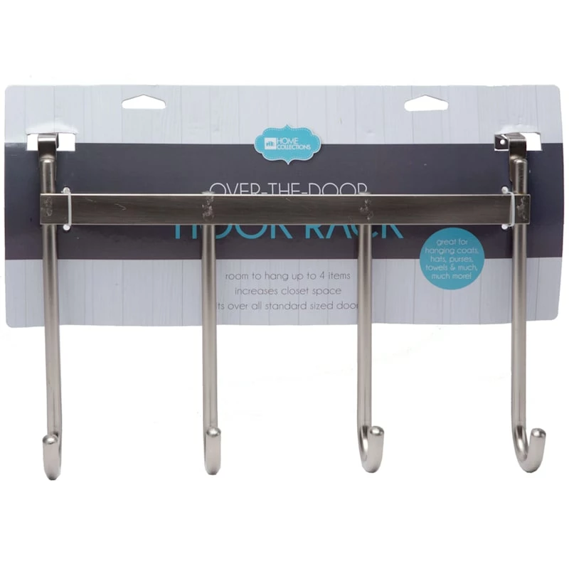 4-Hook Over The Door Hanger, Nickel 2 4-Hook Over The Door Hanger, Nickel - Image 2