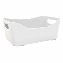 4-Piece Small Storage Bin, Light Grey