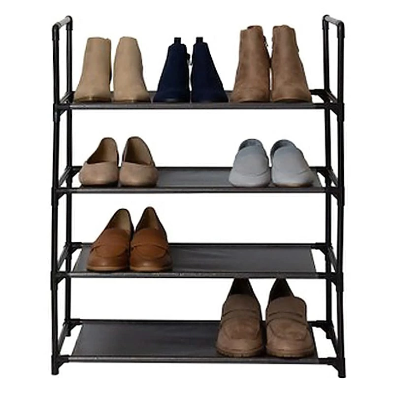 4-Tier & 12-Pair Shoe Rack, Grey 1 4-Tier & 12-Pair Shoe Rack, Grey