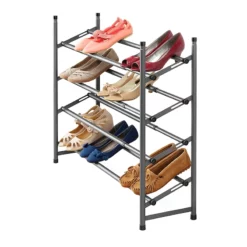 4-Tier Shoe Rack, Gunmetal