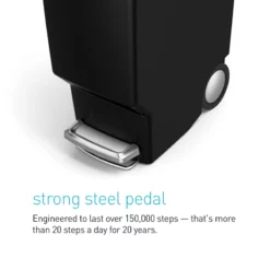 40L Slim Plastic Kitchen Step Trash Can Black 9 40L Slim Plastic Kitchen Step Trash Can Black -Storage Sales Store 40l slim plastic kitchen step trash can black 3