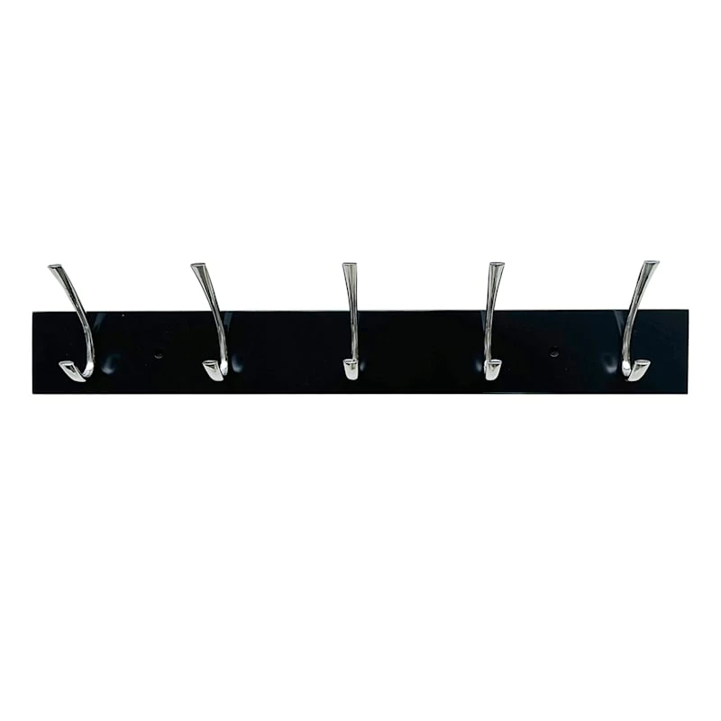 5-Hook Modern Wall Hanger, Espresso 1 5-Hook Modern Wall Hanger, Espresso