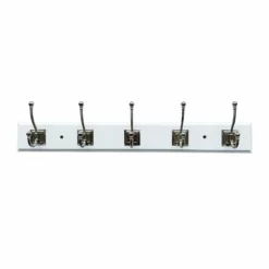 5-Hook Square Wall Hanger, White