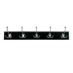 5-Hook Triple Wall Hanger, Black