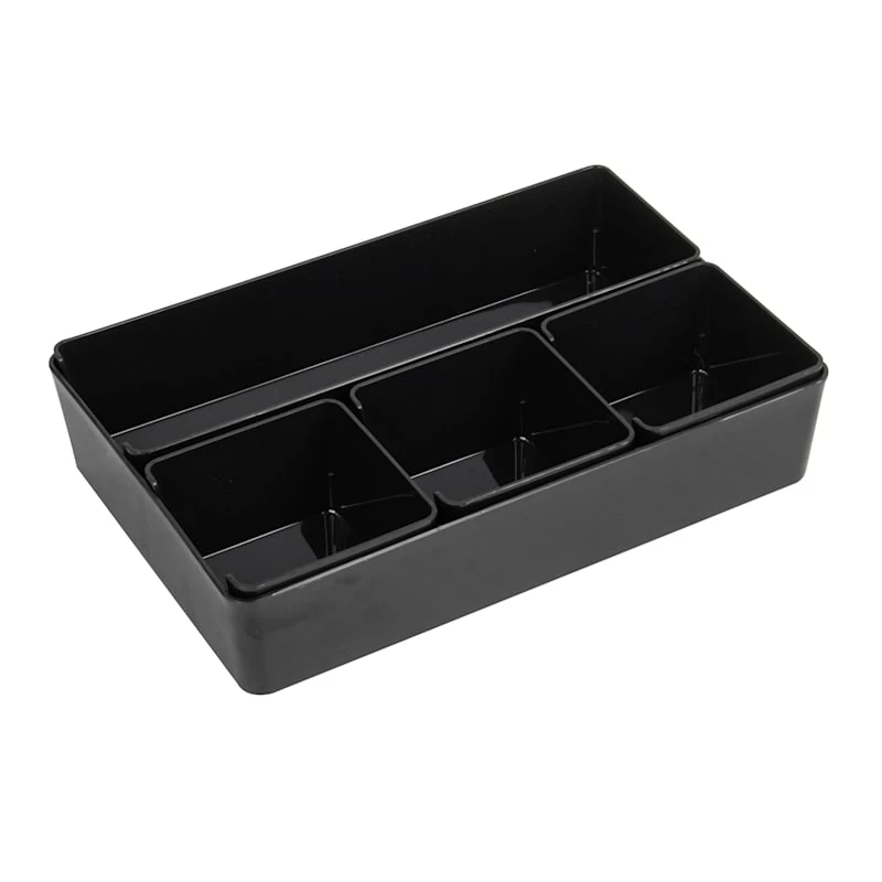 5-Pack Drawer Bin, Black 1 5-Pack Drawer Bin, Black
