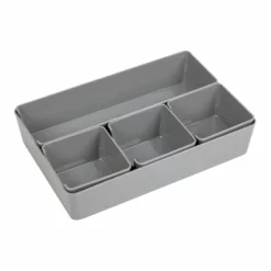 5-Pack Drawer Bin, Grey