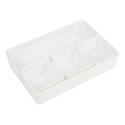 5-Pack Drawer Bin, White