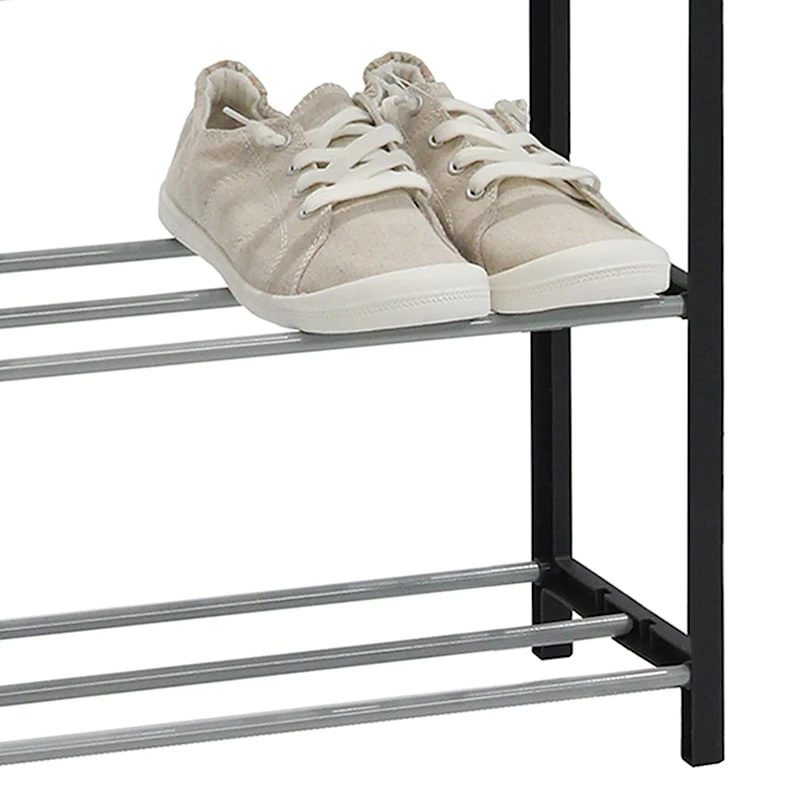 5-Tier Metal Shoe Rack, Black 3 5-Tier Metal Shoe Rack, Black - Image 3