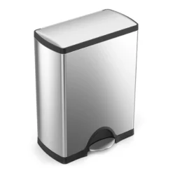 50 Liter (13.2 Gal) Classic Rectangular Step Trash Can Brushed Stainless Steel