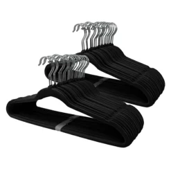 50-Pack Velvet Hanger, Black