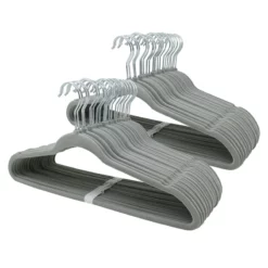 50-Pack Velvet Hanger Set, Grey
