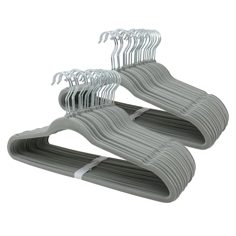 50-Pack Velvet Hanger Set, Grey 1 50-Pack Velvet Hanger Set, Grey