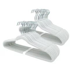 50-Pack Velvet Hanger, White