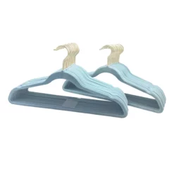 50-Pack Velvet Suit Hangers, Pastel Blue
