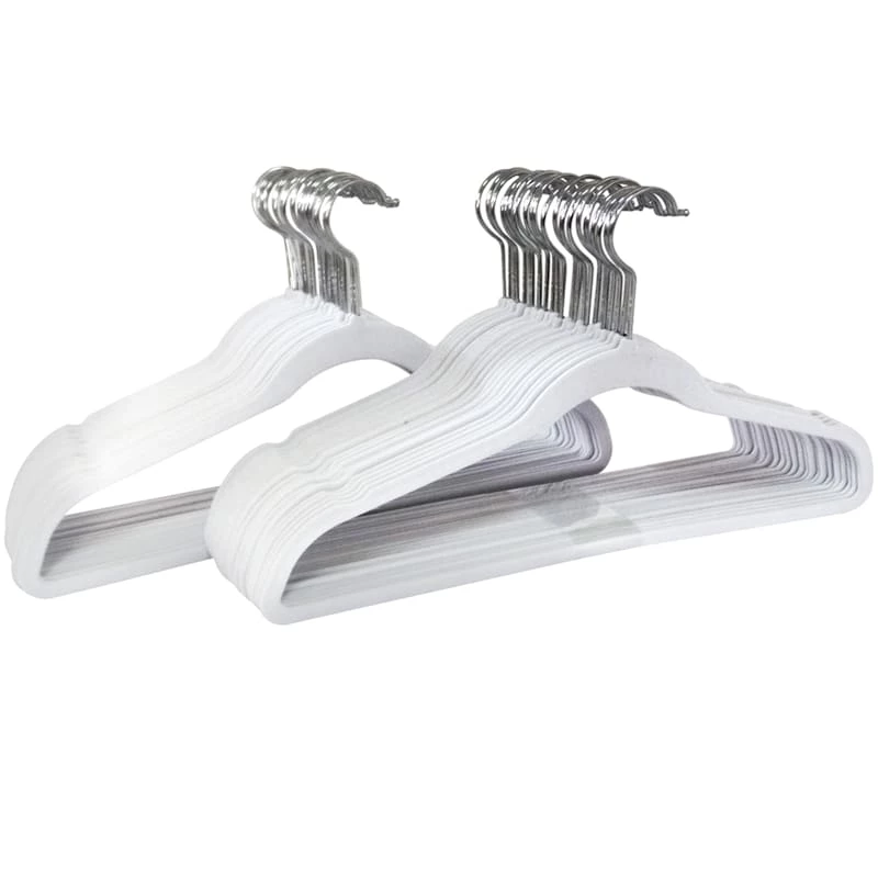 50-Pack Velvet Suit Hangers, Pearl White 2 50-Pack Velvet Suit Hangers, Pearl White - Image 2