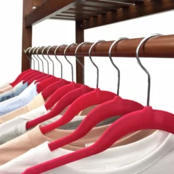 50-Pack Velvet Suit Hangers, Raspberry Red 10 50-Pack Velvet Suit Hangers, Raspberry Red -Storage Sales Store 50 pack velvet suit hangers raspberry red 3