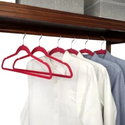 50-Pack Velvet Suit Hangers, Raspberry Red 11 50-Pack Velvet Suit Hangers, Raspberry Red -Storage Sales Store 50 pack velvet suit hangers raspberry red 4
