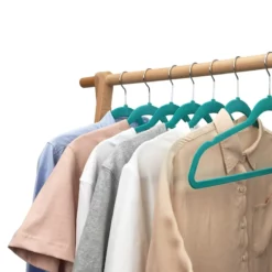 50-Pack Velvet Suit Hangers, Turkish Blue -Storage Sales Store 50 pack velvet suit hangers turkish blue 4