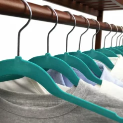 50-Pack Velvet Suit Hangers, Turkish Blue -Storage Sales Store 50 pack velvet suit hangers turkish blue 5