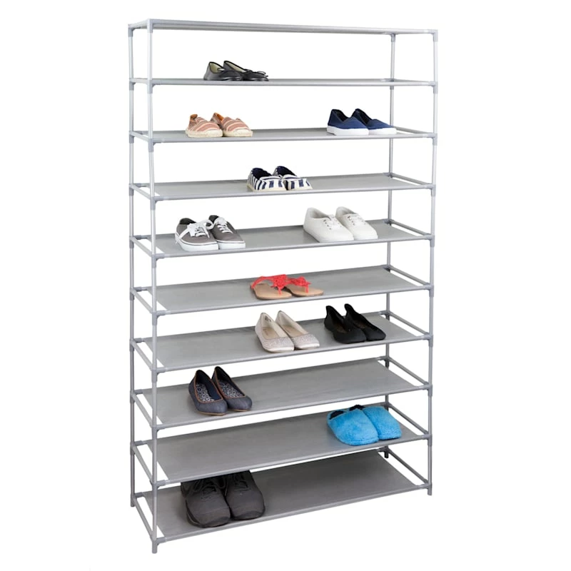 50-Pair Black Metal Shoe Rack 1 50-Pair Black Metal Shoe Rack