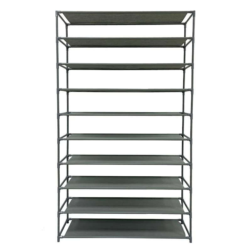50-Pair Fabric Shelf Standing Shoe Rack, Light Grey 1 50-Pair Fabric Shelf Standing Shoe Rack, Light Grey