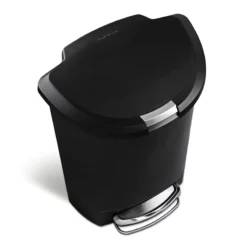 50L (13.2 Gal) Semi-Round Plastic Kitchen Step Trash Can With Lid Lock Black 9 50L (13.2 Gal) Semi-Round Plastic Kitchen Step Trash Can With Lid Lock Black -Storage Sales Store 50l 13.2 gal semi round plastic kitchen step trash can with lid lock black 3