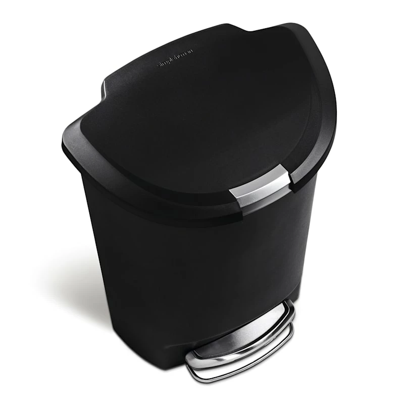 50L (13.2 Gal) Semi-Round Plastic Kitchen Step Trash Can With Lid Lock Black 4 50L (13.2 Gal) Semi-Round Plastic Kitchen Step Trash Can With Lid Lock Black - Image 4
