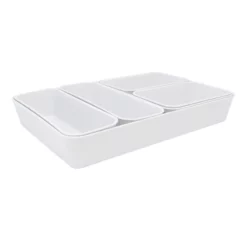 6-Piece Drawer Organizer, White