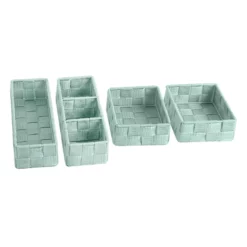 6-Piece Woven Storage Basket Set, Aqua 7 6-Piece Woven Storage Basket Set, Aqua -Storage Sales Store 6 piece woven storage basket set aqua 3