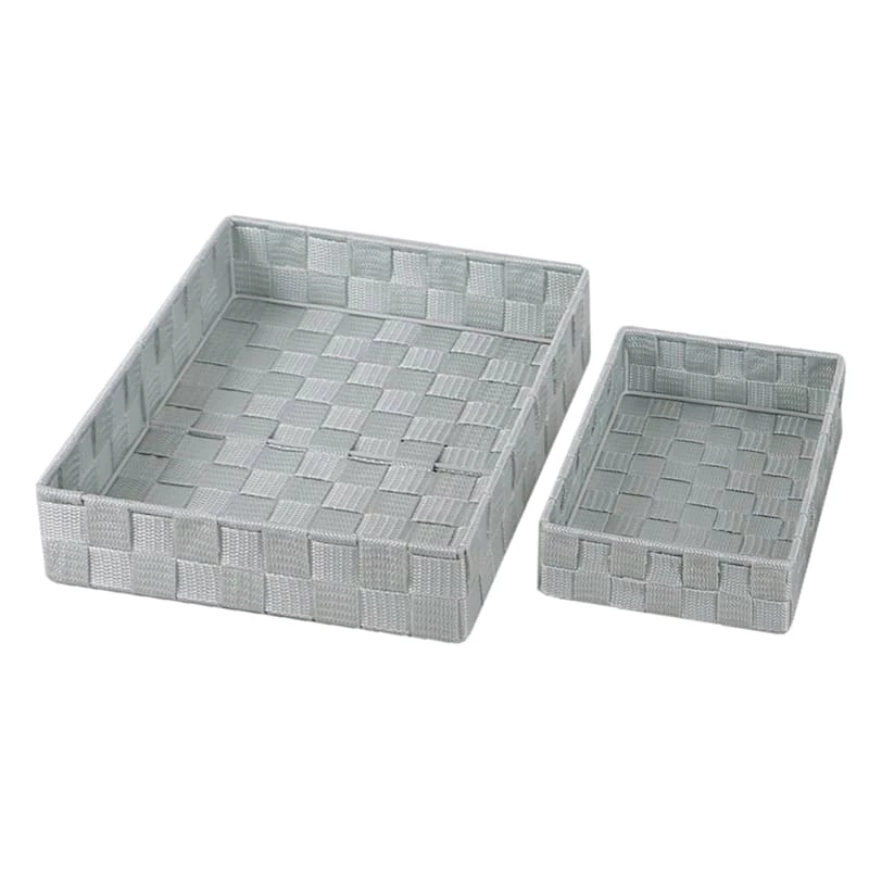 6-Piece Woven Storage Basket Set, Grey 3 6-Piece Woven Storage Basket Set, Grey - Image 3