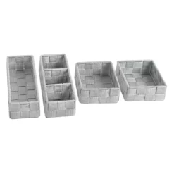 6-Piece Woven Storage Basket Set, Grey 7 6-Piece Woven Storage Basket Set, Grey -Storage Sales Store 6 piece woven storage basket set grey 3