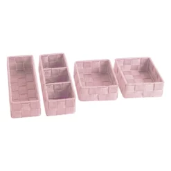 6-Piece Woven Storage Basket Set, Pearl Blush Pink 7 6-Piece Woven Storage Basket Set, Pearl Blush Pink -Storage Sales Store 6 piece woven storage basket set pearl blush pink 3