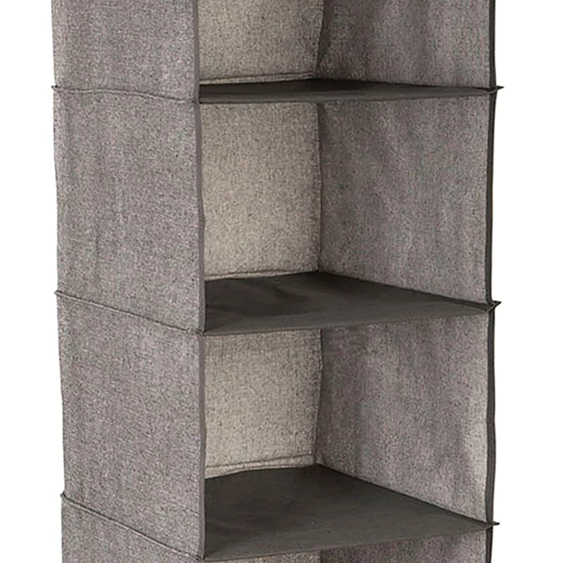 6-Shelf Hanging Organizer, Brown 3 6-Shelf Hanging Organizer, Brown - Image 3