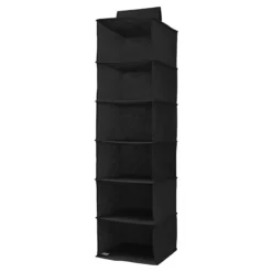 6-Shelf Hanging Sweater Organizer, Black
