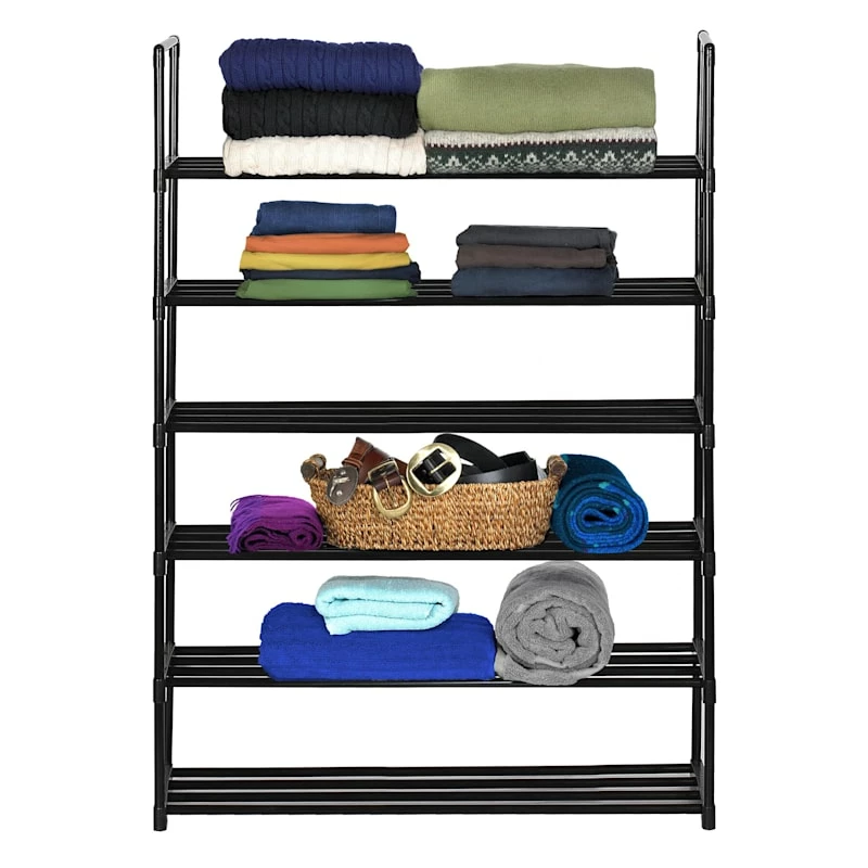 6-Tier Metal Shoe Rack Black 1 6-Tier Metal Shoe Rack Black