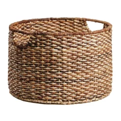 Bacburi Round Woven Abaca Storage Basket, Large