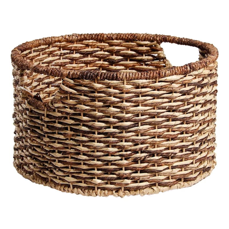 Bacburi Round Woven Abaca Storage Basket, Small 1 Bacburi Round Woven Abaca Storage Basket, Small