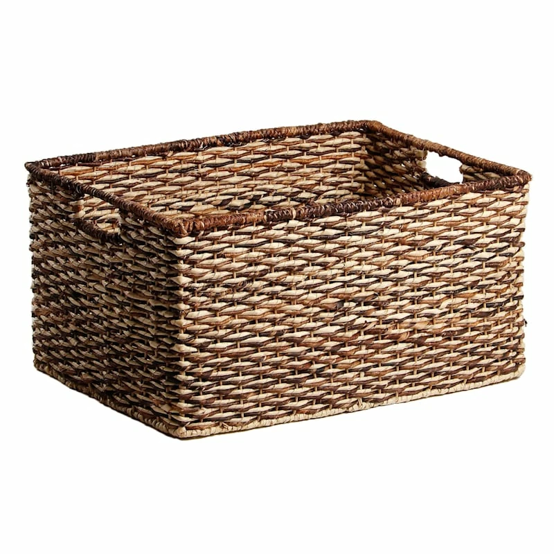 Bacburi Woven Abaca Rectangle Shelf Tote, Large 1 Bacburi Woven Abaca Rectangle Shelf Tote, Large