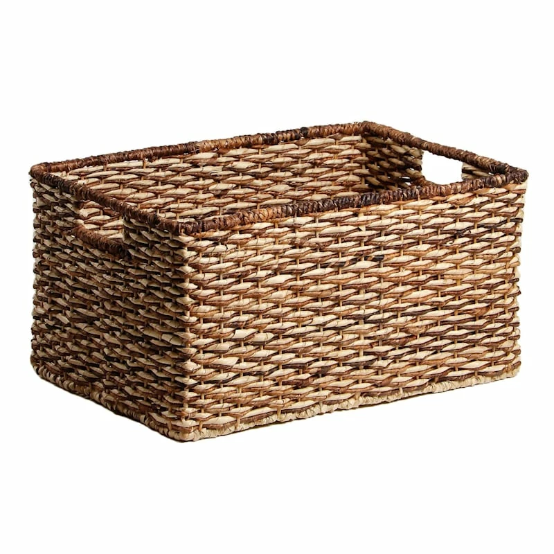 Bacburi Woven Abaca Rectangle Shelf Tote, Small 1 Bacburi Woven Abaca Rectangle Shelf Tote, Small