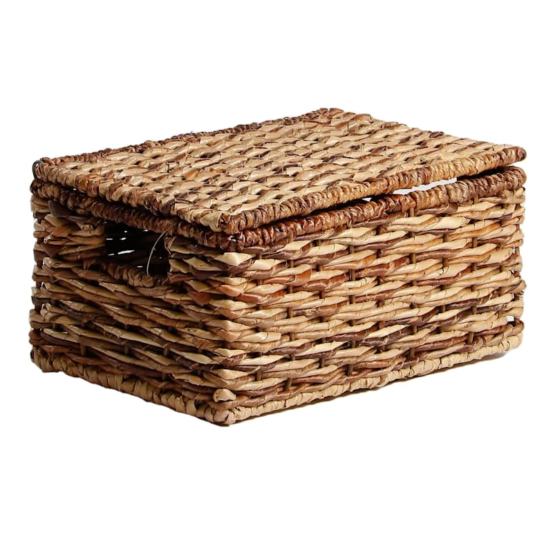 Bacburi Woven Abaca Storage Basket With Lid, Small 1 Bacburi Woven Abaca Storage Basket With Lid, Small