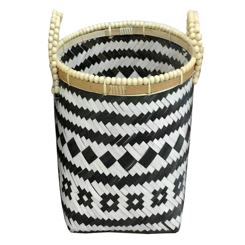 Bamboo Medium Basket/Bead Handle 1 Bamboo Medium Basket/Bead Handle