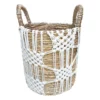 Banana Round Natural Basket/White Macrame Small