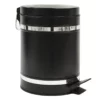 Bandit Black & Chrome Metal Round Step Can With Removable Liner, 5l