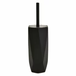 Belle Ceramic Toilet Bowl Brush, Matte Black & Chrome