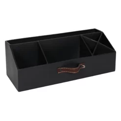 Black Metal Desktop Organizer With Strap