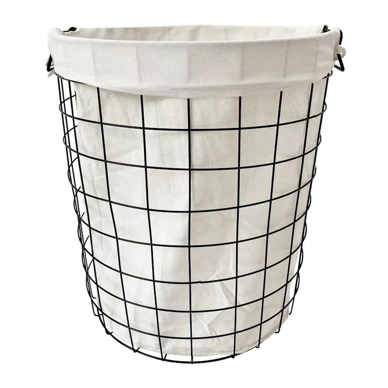 Black Metal Laundry Hamper With Handles, Large 1 Black Metal Laundry Hamper With Handles, Large
